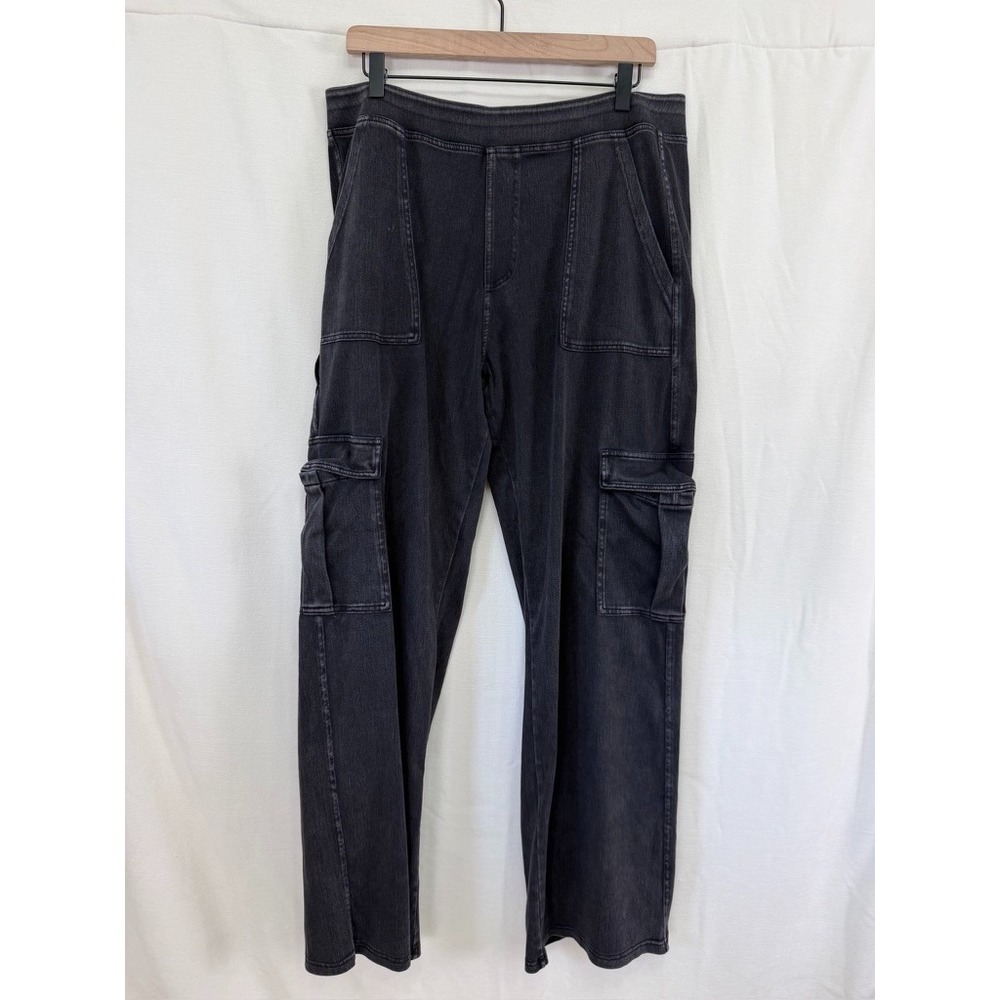 Halara Flex High Waisted Body Sculpt Wide Leg Cargo Pants Black Women XL 32